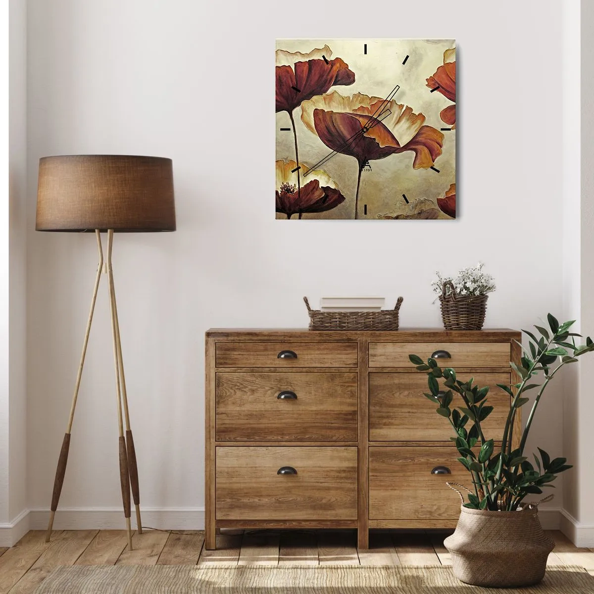 Wanduhr - Glasuhr - Weideland - 40x40 cm