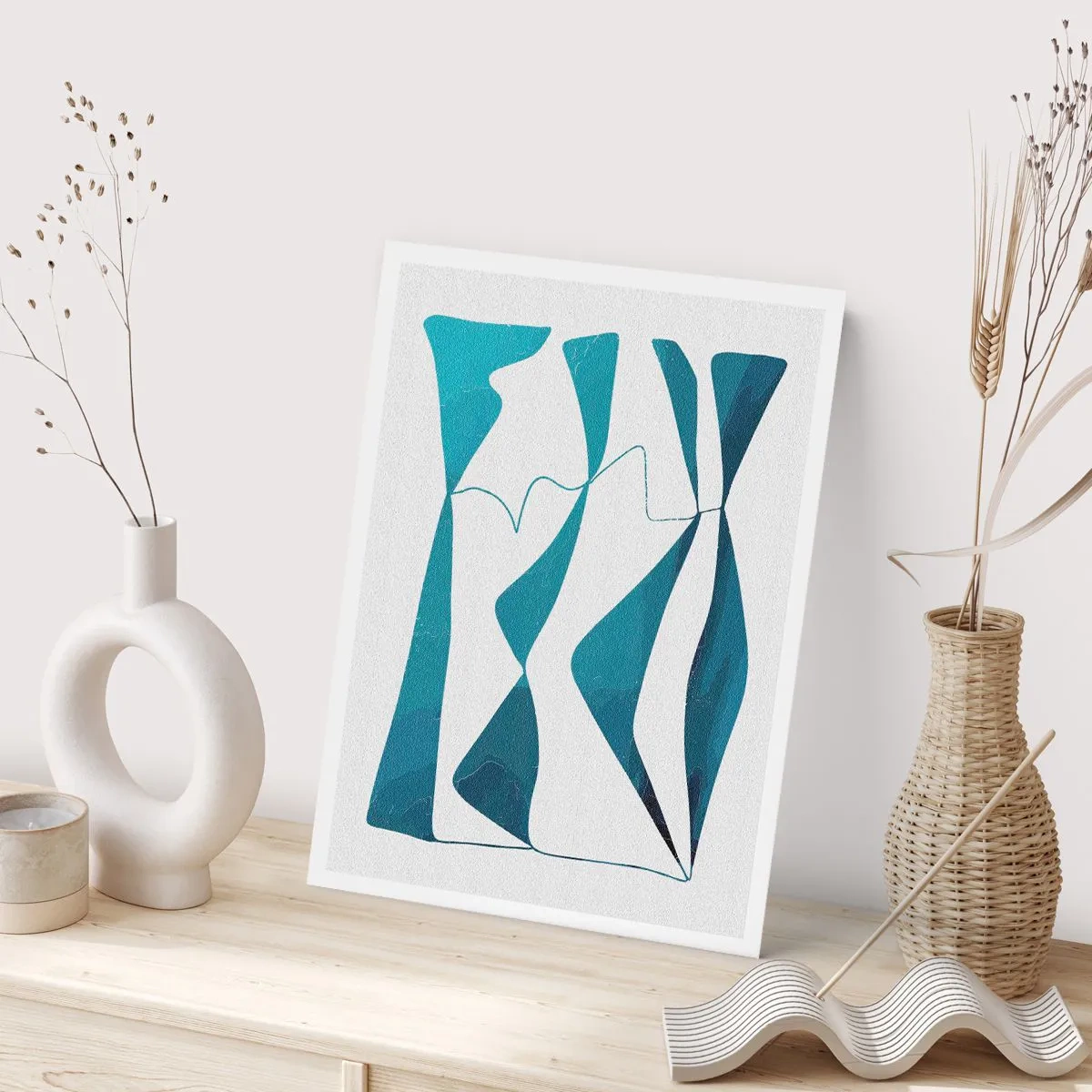 Poster - Abstraktion: türkisfarbene Verbindung - 30x40 cm