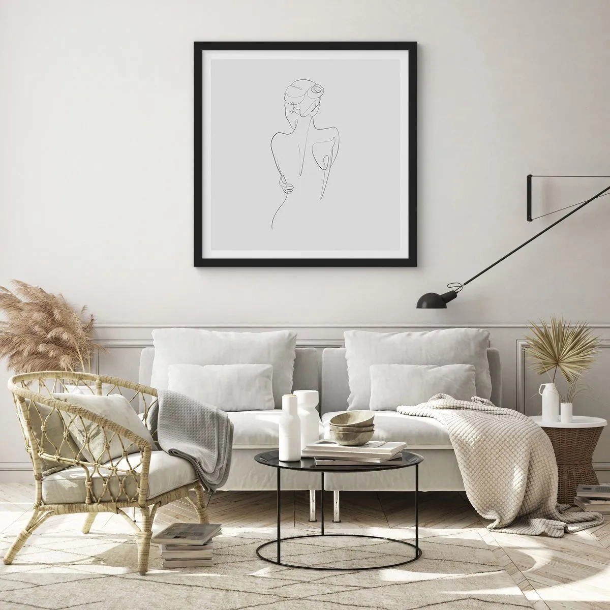 Poster in einem schwarzem Rahmen - Körpermusik - 30x30 cm