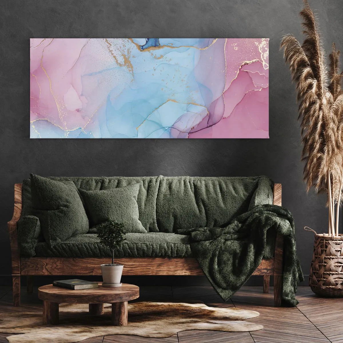 Bild auf Leinwand - Leinwandbild - Begegnung und Durchdringung - 90x30 cm