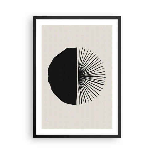 Poster in einem schwarzem Rahmen - Minimalistische Schwarz-Weiß-Abstraktion - 50x70cm - Eine Reihe von Möglichkeiten - Moderne Wanddekoration für Wohnzimmer und Schlafzimmer ARTTOR