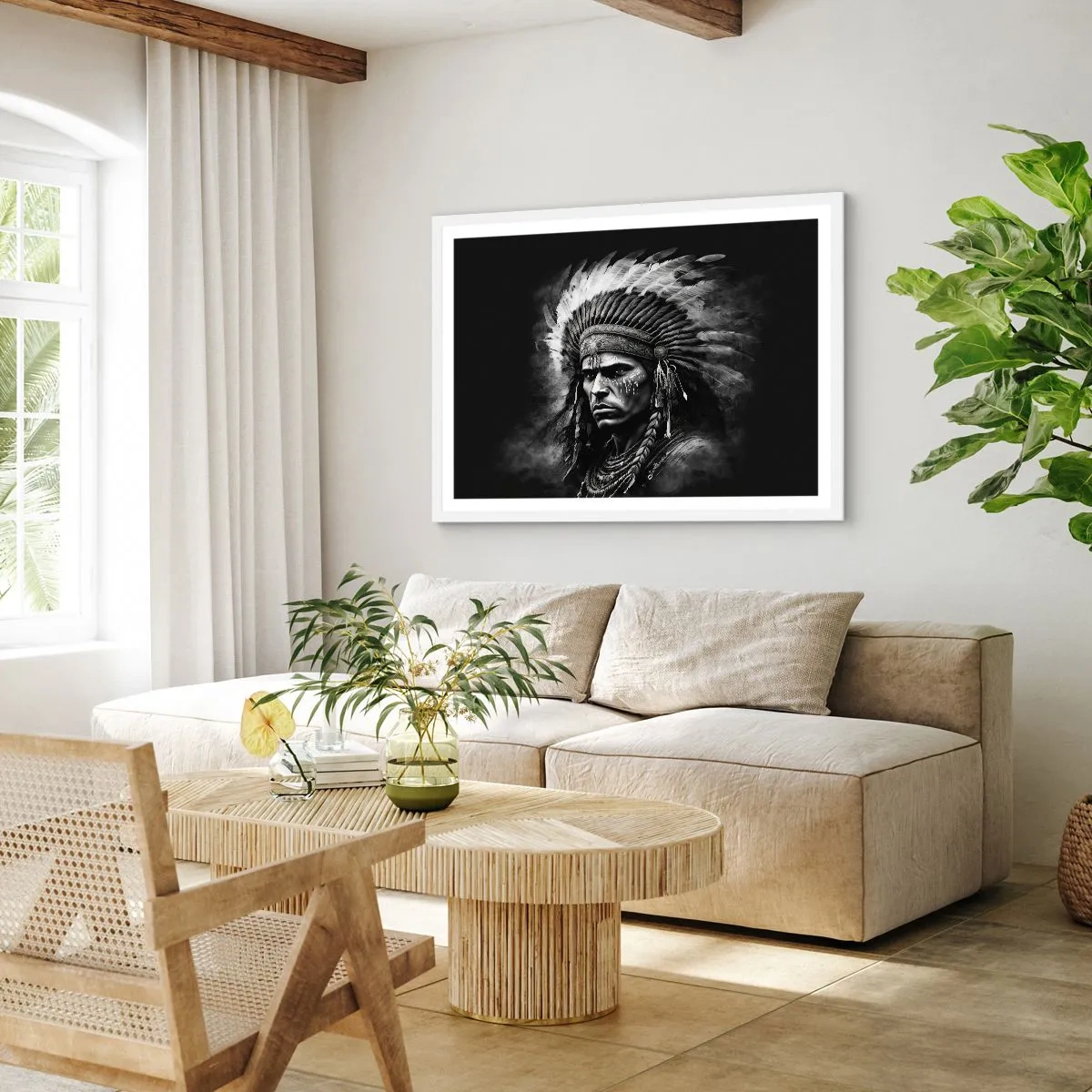 Poster in einem weißen Rahmen - Anführer und Krieger - 100x70 cm