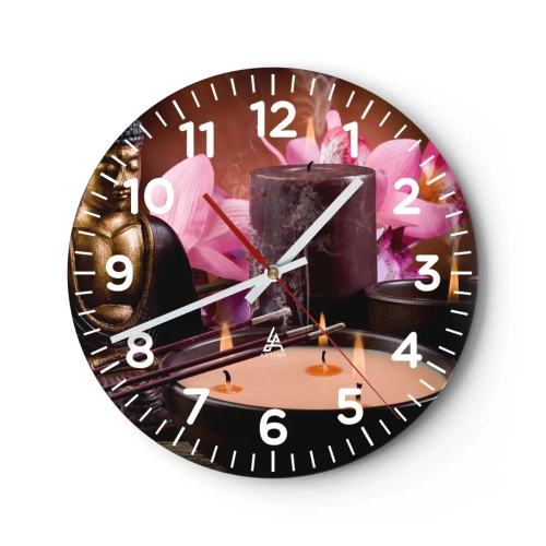 Wanduhr - Glasuhr - Den Geist frei machen, den Körper beruhigen - 30x30 cm