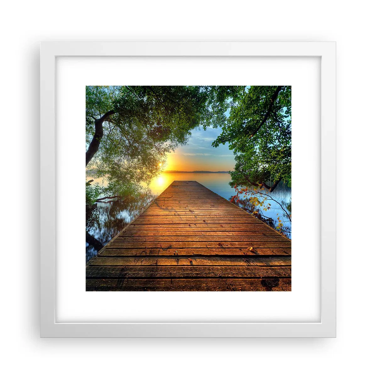 Poster in einem weißen Rahmen - Nimm dir Zeit, setz dich hin - 30x30 cm