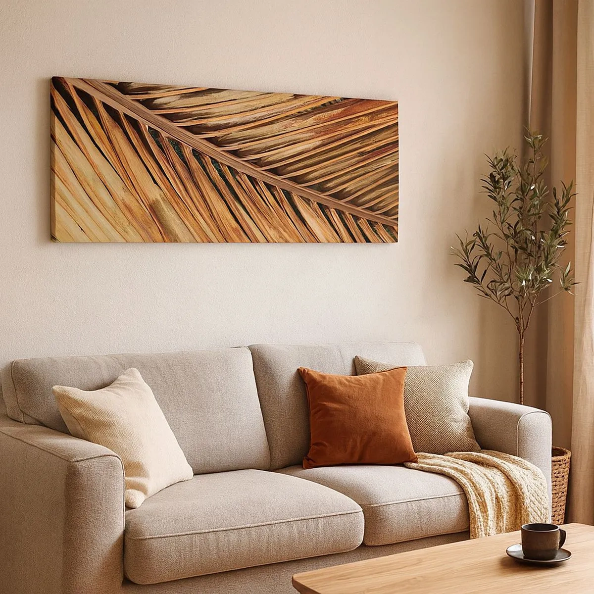 Bild auf Leinwand - Leinwandbild - Kokosnuss-Gold - 100x40 cm