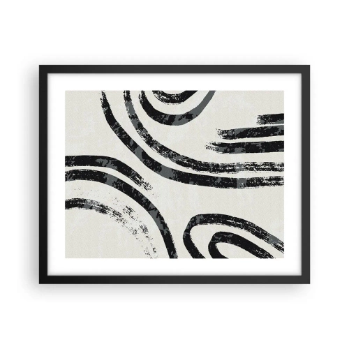 Poster in einem schwarzem Rahmen - Bei Hälfte angehalten - 50x40 cm