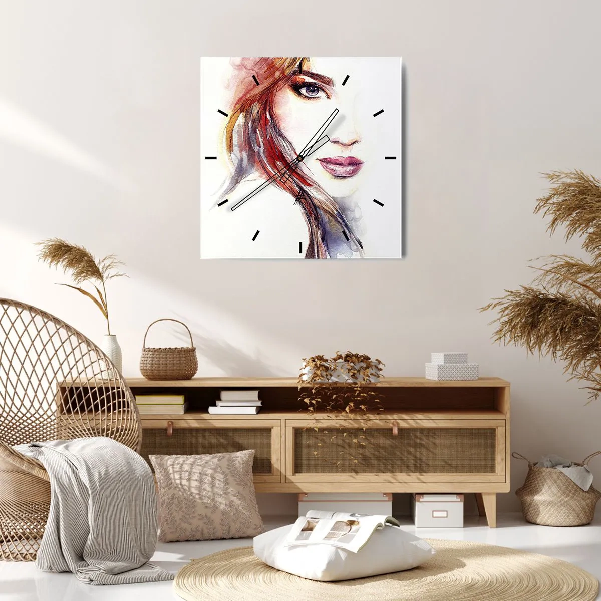 Wanduhr - Glasuhr - Vademecum - folge mir - 30x30 cm