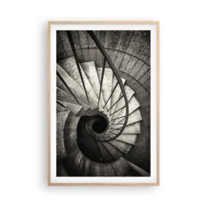 Poster in einem Rahmen aus heller Eiche - Treppe hoch, Treppe runter - 61x91 cm