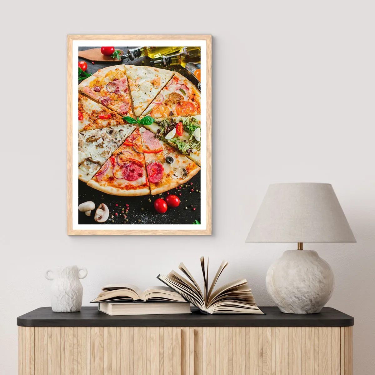 Poster in einem Rahmen aus heller Eiche - Eine Reihe von Geschmacksrichtungen - 30x40 cm