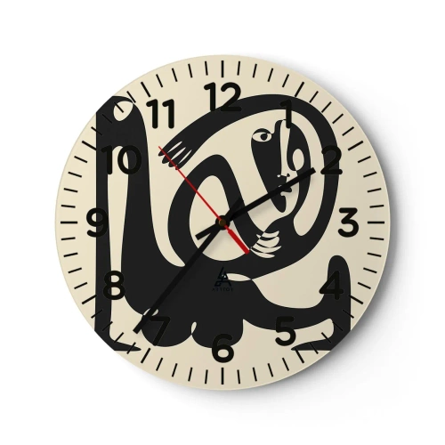 Wanduhr - Glasuhr - Fast wie Picasso - 30x30 cm