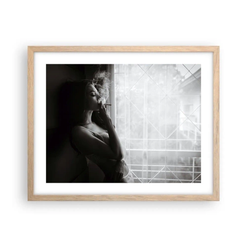 Poster in einem Rahmen aus heller Eiche - Sinnlicher Moment - 50x40 cm