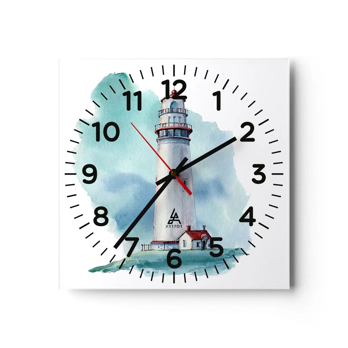 Wanduhr - Glasuhr - Sanfte Schwester vom Blau - 40x40 cm