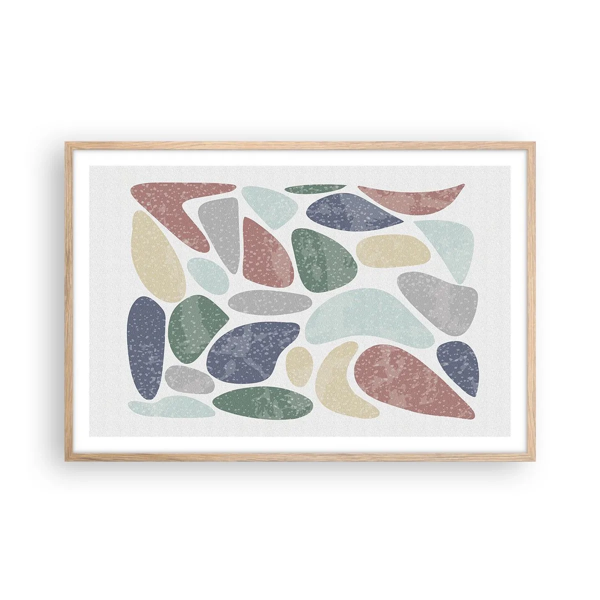Poster in einem Rahmen aus heller Eiche - Mosaik aus pulverförmigen Farben - 91x61 cm