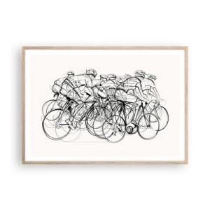 Poster in einem Rahmen aus heller Eiche - Gemeinsam als Team - 100x70 cm