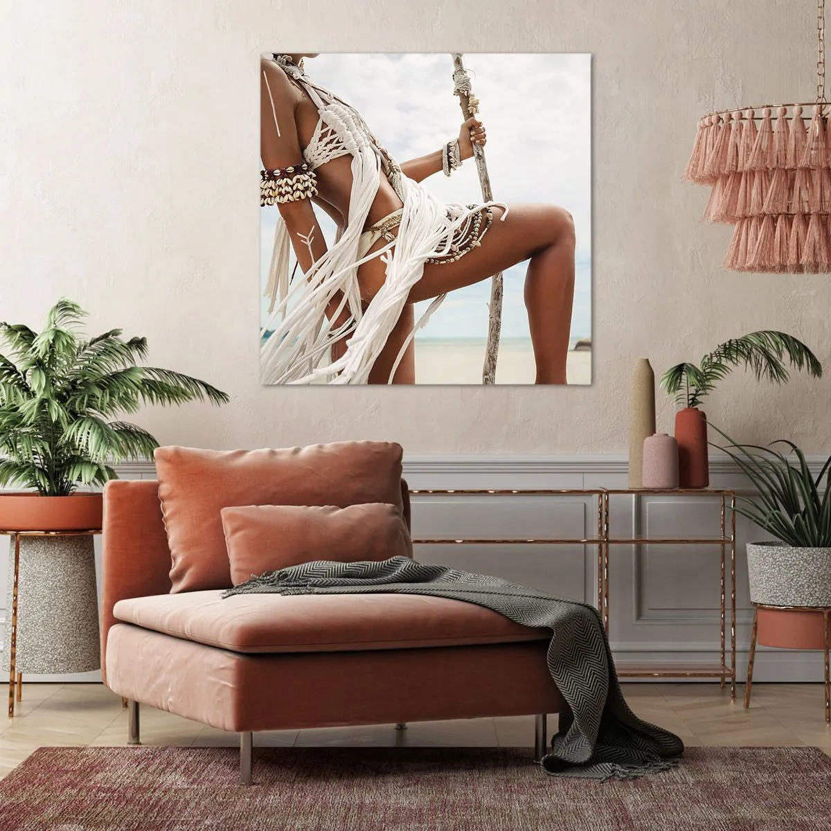 Bild auf Leinwand - Leinwandbild - Eine Priesterin der Sonne - 40x40 cm