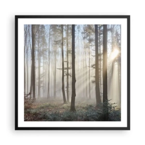 Poster in einem schwarzem Rahmen - Der Nebel ist auch aufgewacht - 60x60 cm