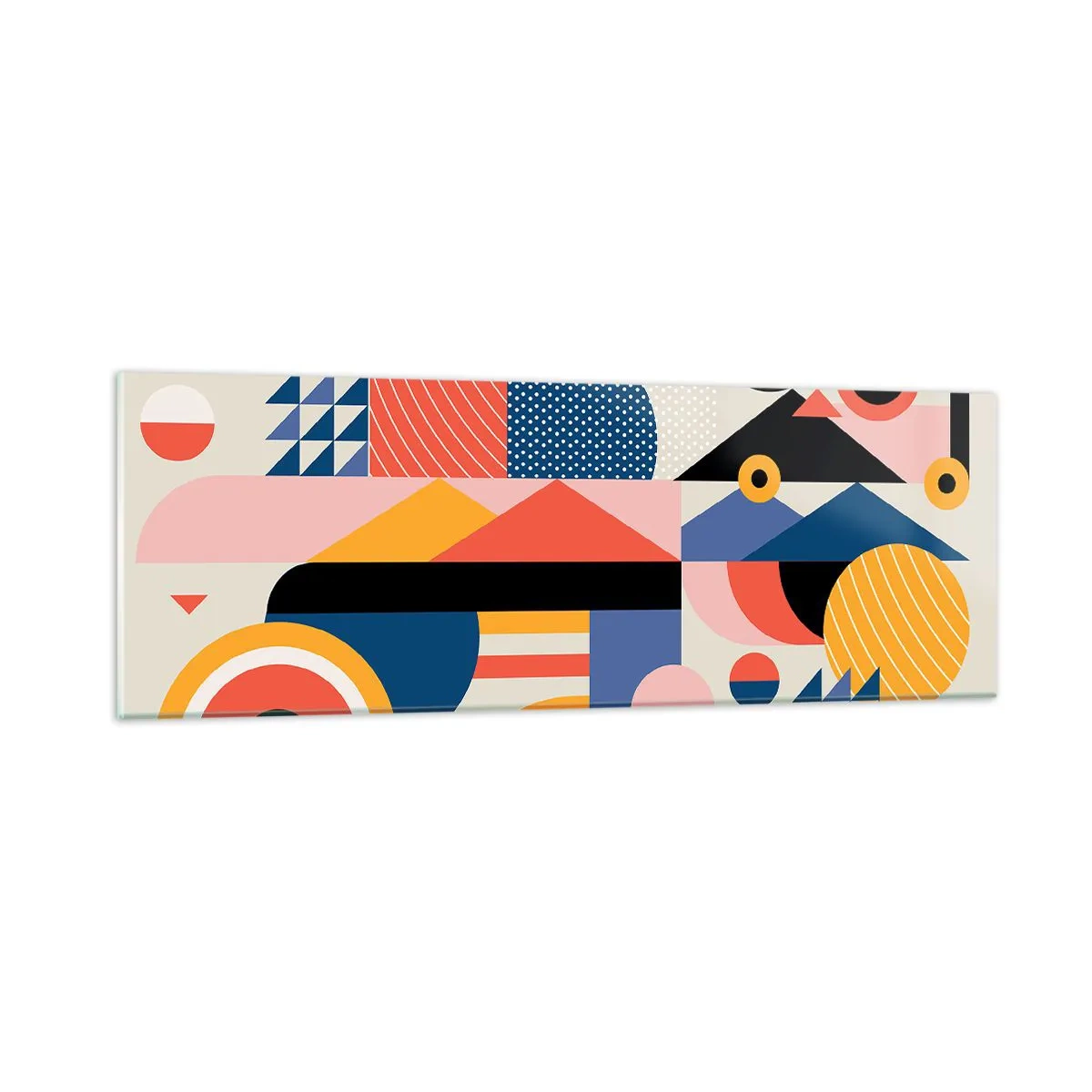 Glasbild - Bild auf glas - Komposition: Na, los, spiel! - 90x30 cm