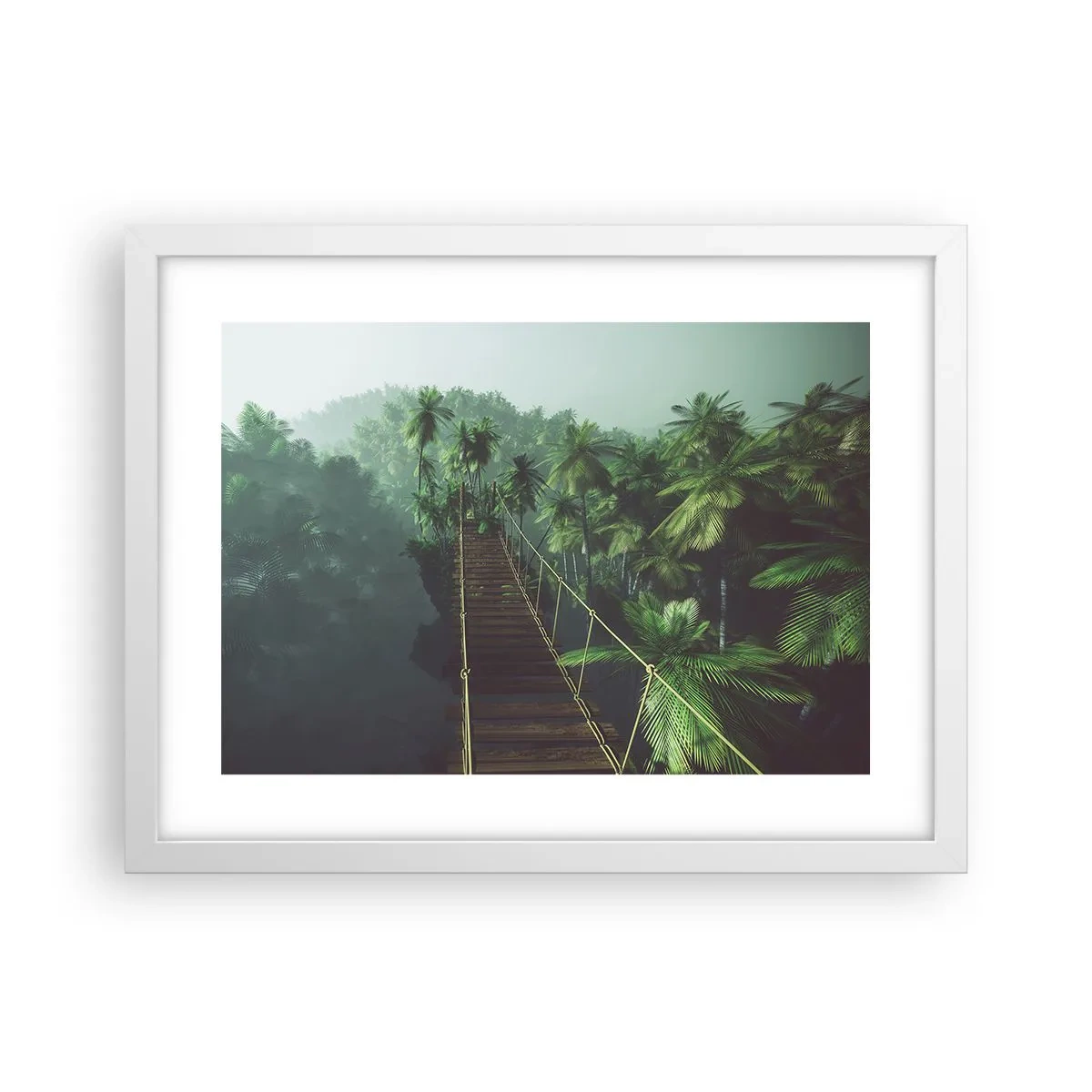Poster in einem weißen Rahmen - Über der Brandung des Grüns - 40x30 cm