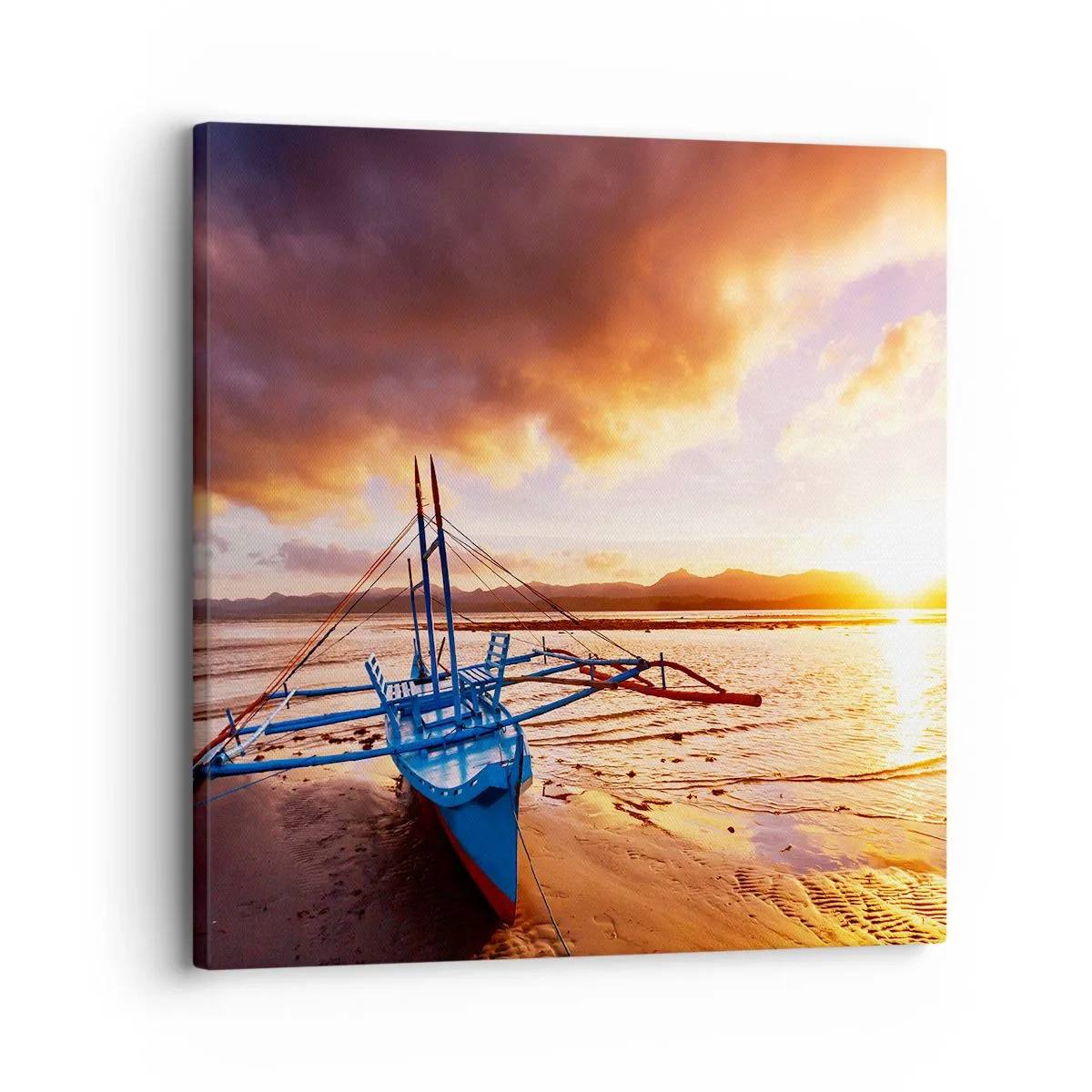 Bild auf Leinwand - Leinwandbild - Nach einem Tag sich im Sand ausstrecken - 30x30 cm