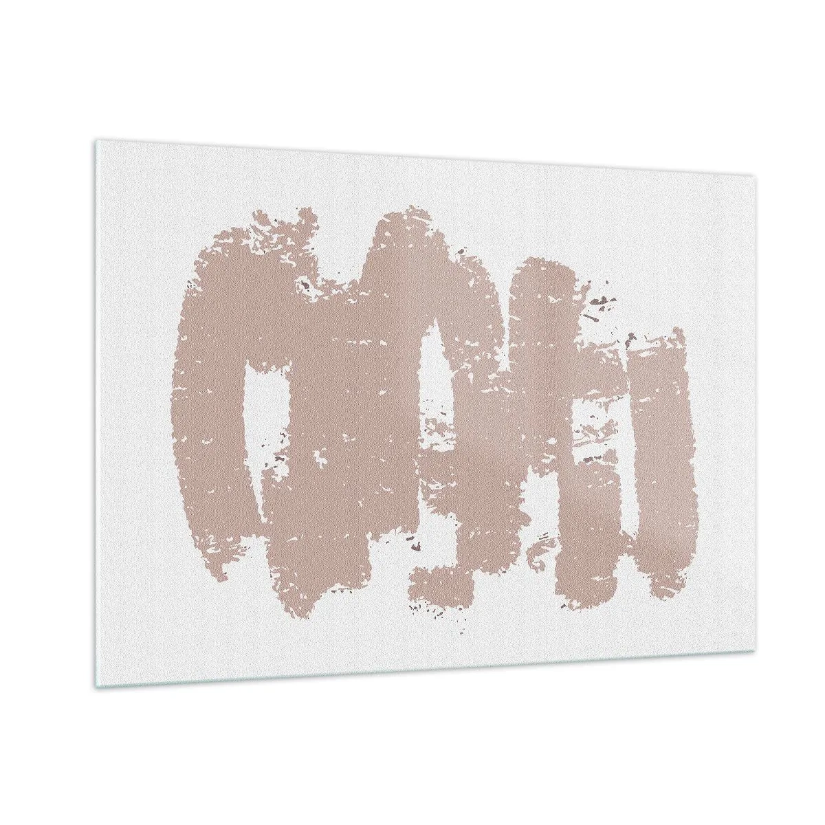 Glasbild - Bild auf glas - Rosa Pinselstriche auf weißem Hintergrund - 100x70cm - Abstraktion in zartem Rosa - Moderne Wanddekoration für Wohnzimmer und Schlafzimmer ARTTOR