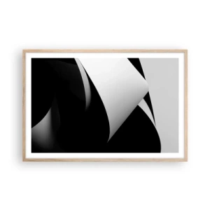 Poster in einem Rahmen aus heller Eiche - Lichtflächen aus der Schattentiefe - 91x61 cm