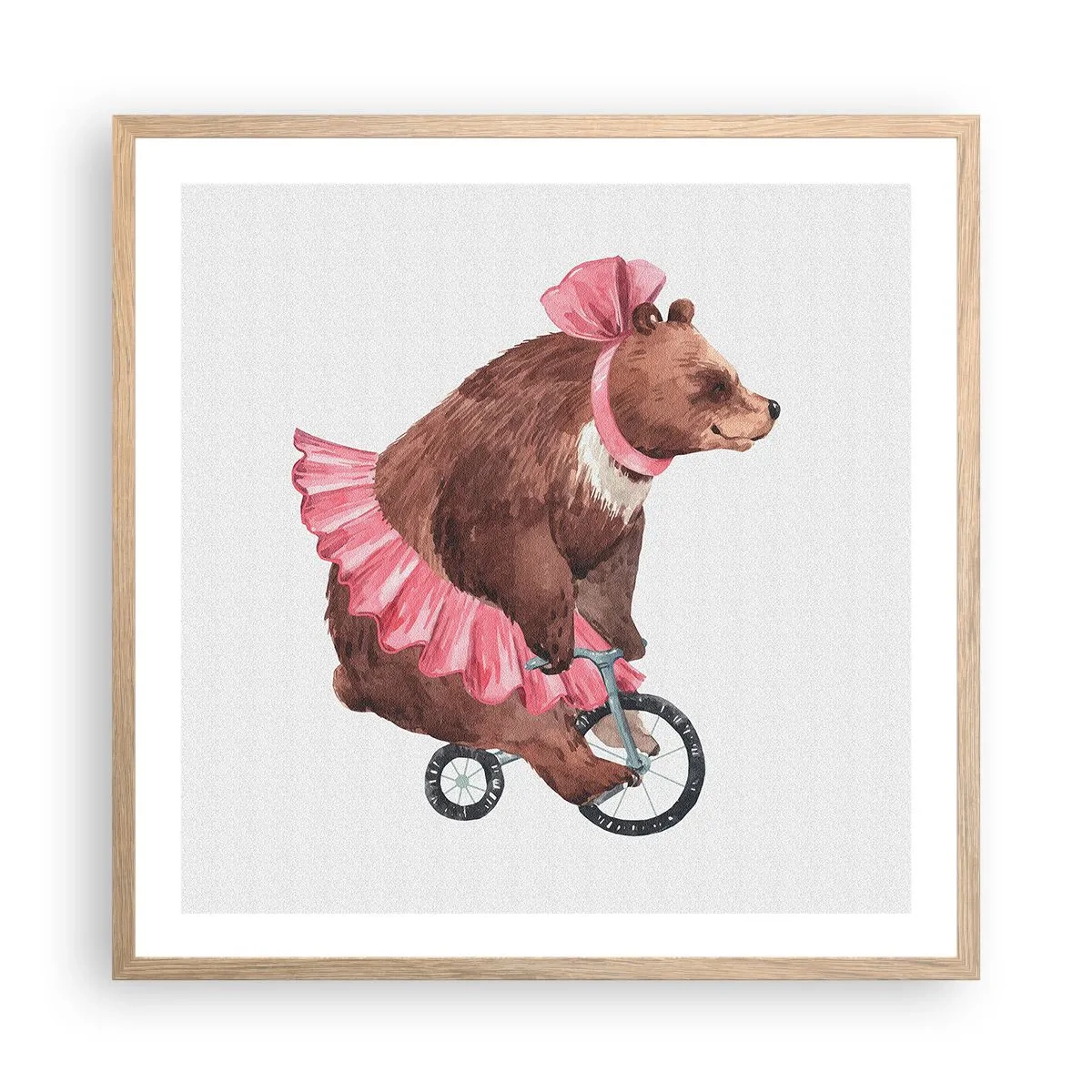 Poster in einem Rahmen aus heller Eiche - Was für ein Affentheater! - 60x60 cm