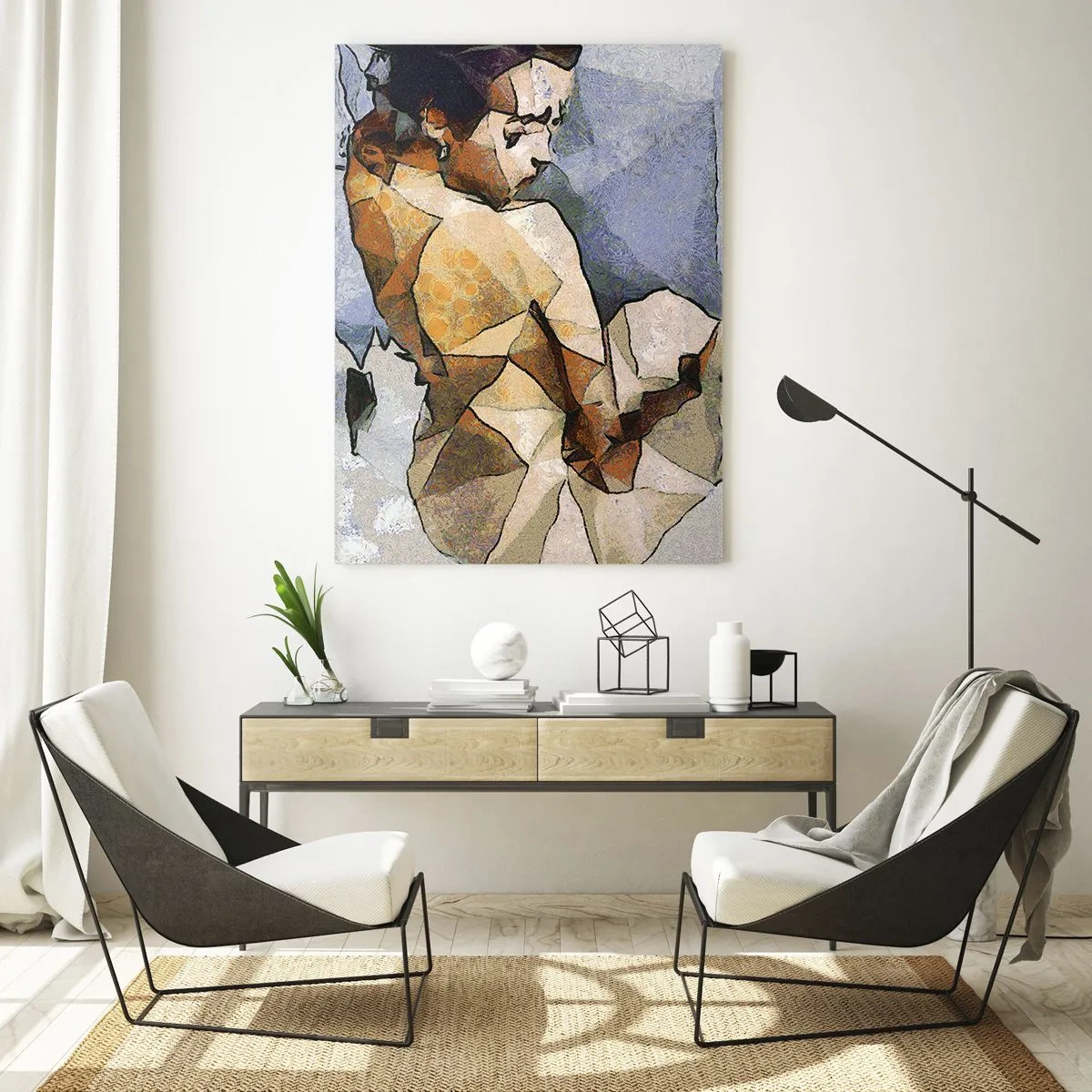 Glasbild - Bild auf glas - Ganz im Sinne des Kubismus - 70x100 cm