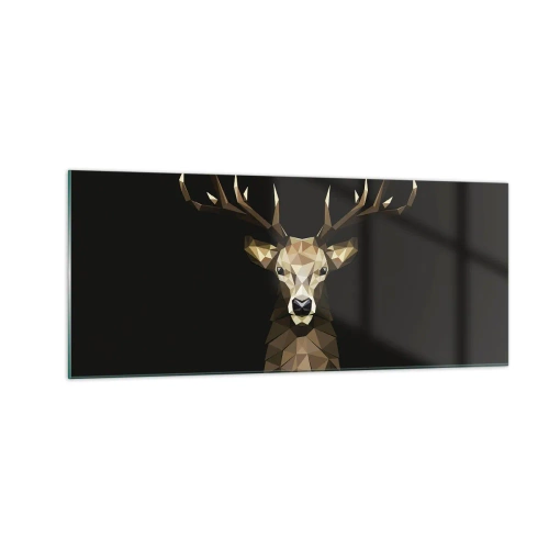 Glasbild - Bild auf glas - Kubistischer Hirsch - 100x40 cm