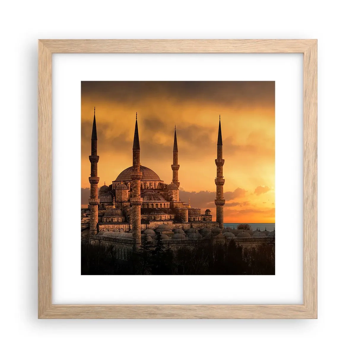 Poster in einem Rahmen aus heller Eiche - Gott ist großartig - 30x30 cm