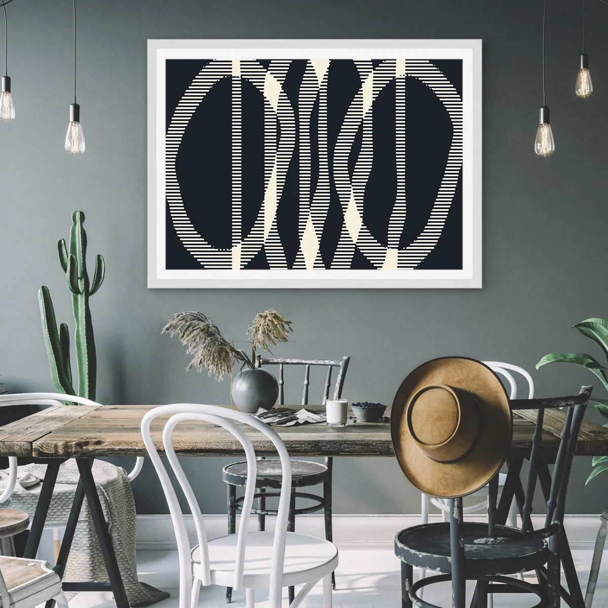 Poster in einem weißen Rahmen - Ein Versuch, die Dunkelheit zu durchbrechen - 100x70 cm
