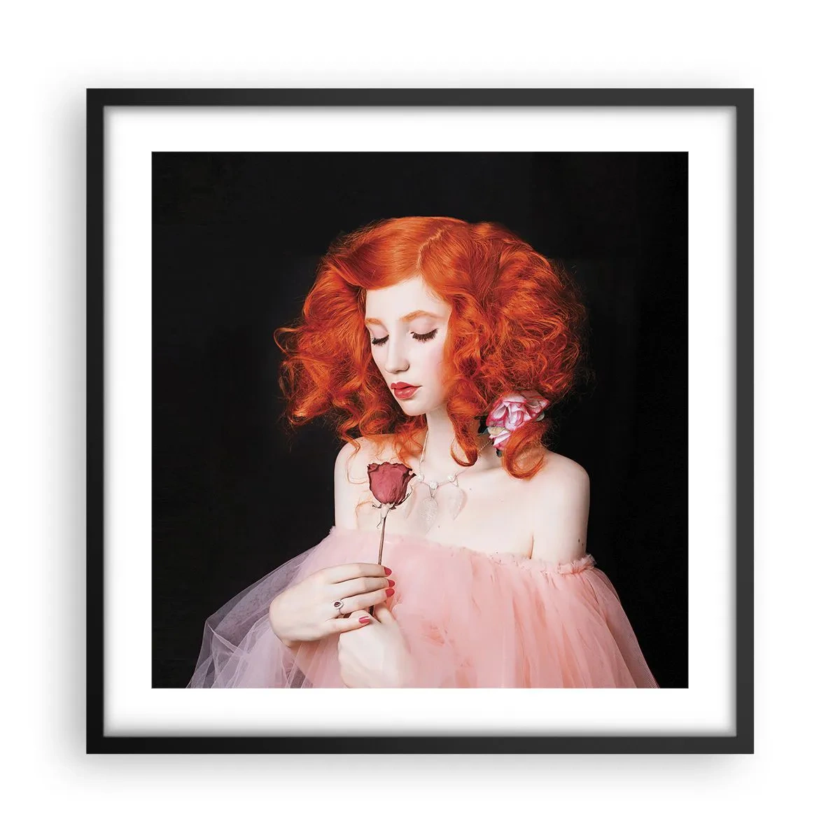 Poster in einem schwarzem Rahmen - Im barocken Stil - 50x50 cm