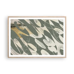 Poster in einem Rahmen aus heller Eiche - Rhythmische Abstraktion - 100x70 cm