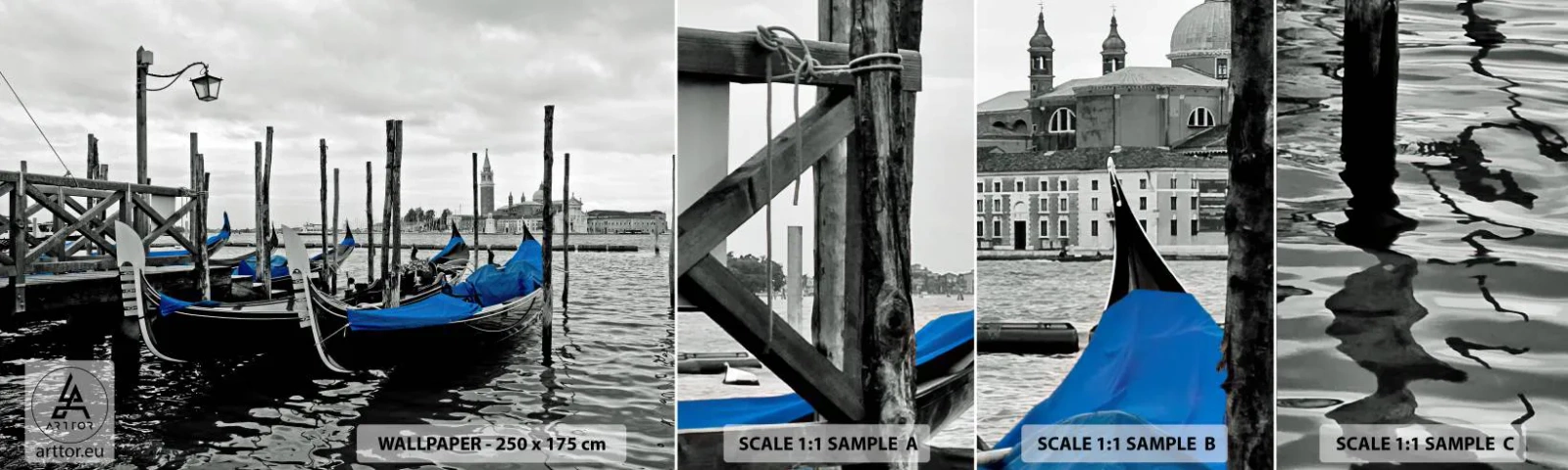 Fototapetenmuster Standard Eco - Nachdenkliches Venedig - Stadt, Venedig, Italien - 100x30 cm