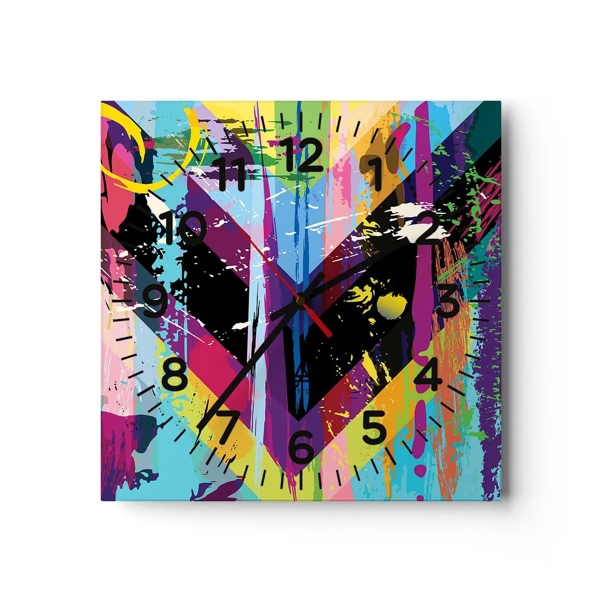 Wanduhr - Glasuhr - Von oben nach unten - 40x40 cm