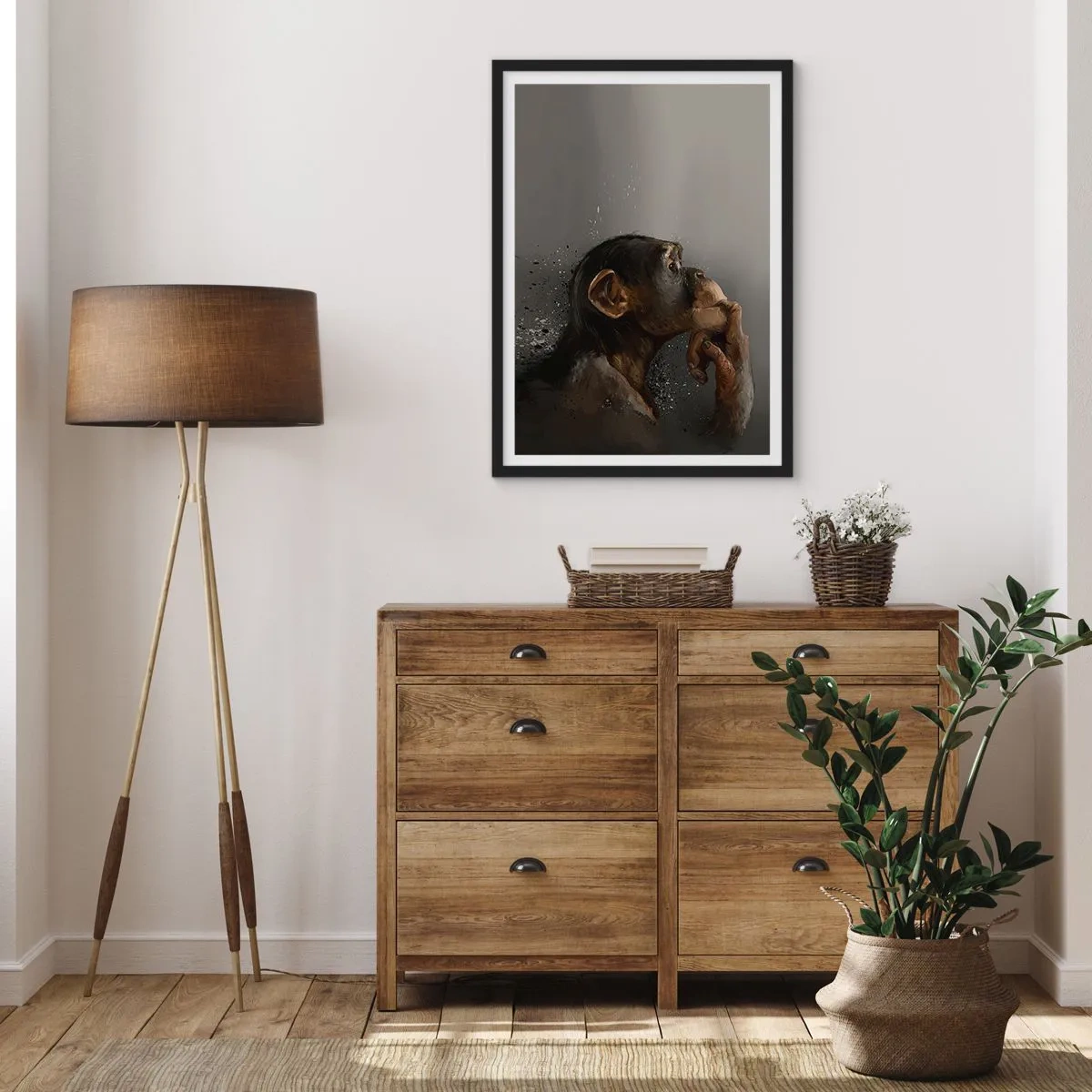 Poster in einem schwarzem Rahmen - Sicherlich ein Denker - 40x50 cm