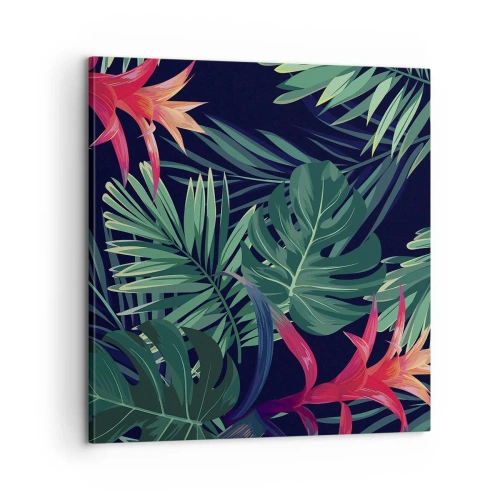 Bild auf Leinwand - Leinwandbild - Im Grünen in Flammen gehen - 60x60 cm