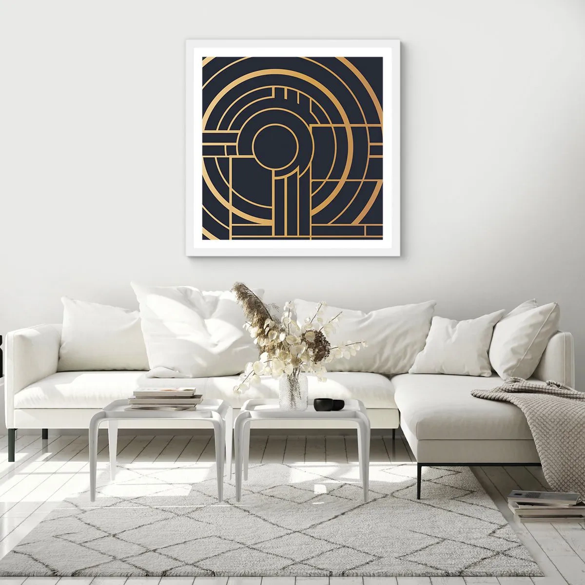 Poster in einem weißen Rahmen - Wendungen der Dinge - 50x50 cm