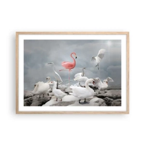 Poster in einem Rahmen aus heller Eiche - Wie kam ich hier hin? - 70x50 cm