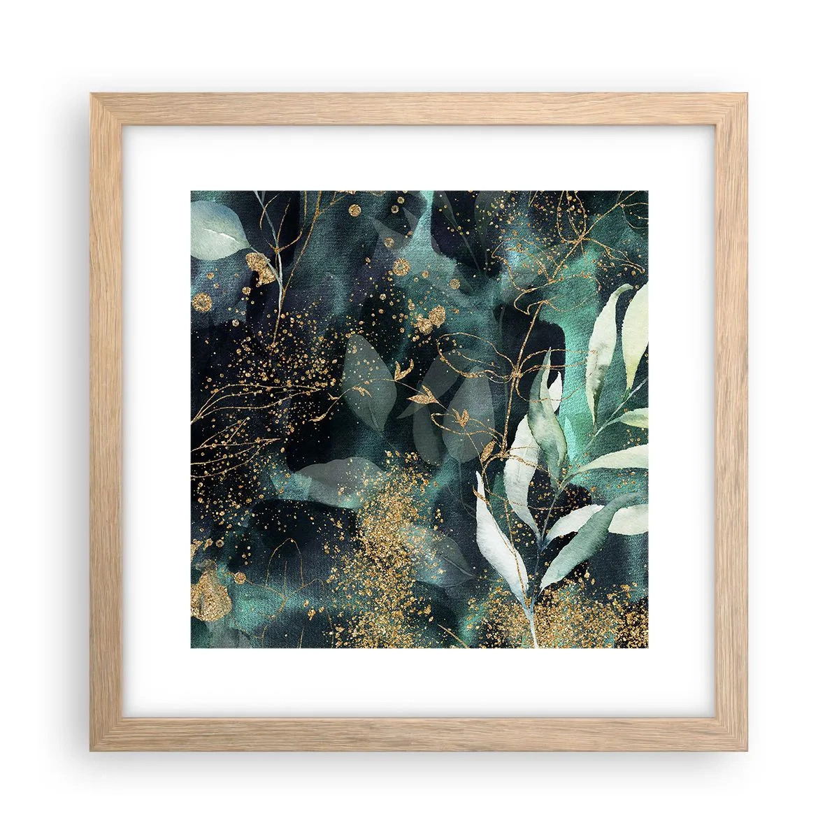 Poster in einem Rahmen aus heller Eiche - Zaubergarten - 30x30 cm