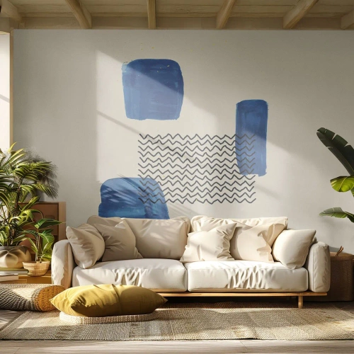 Selbstklebende Fototapete Deluxe Sticker - Ein abstraktes Quartett - Abstraktion, Stück, Moderne Kunst. - 350x256 cm