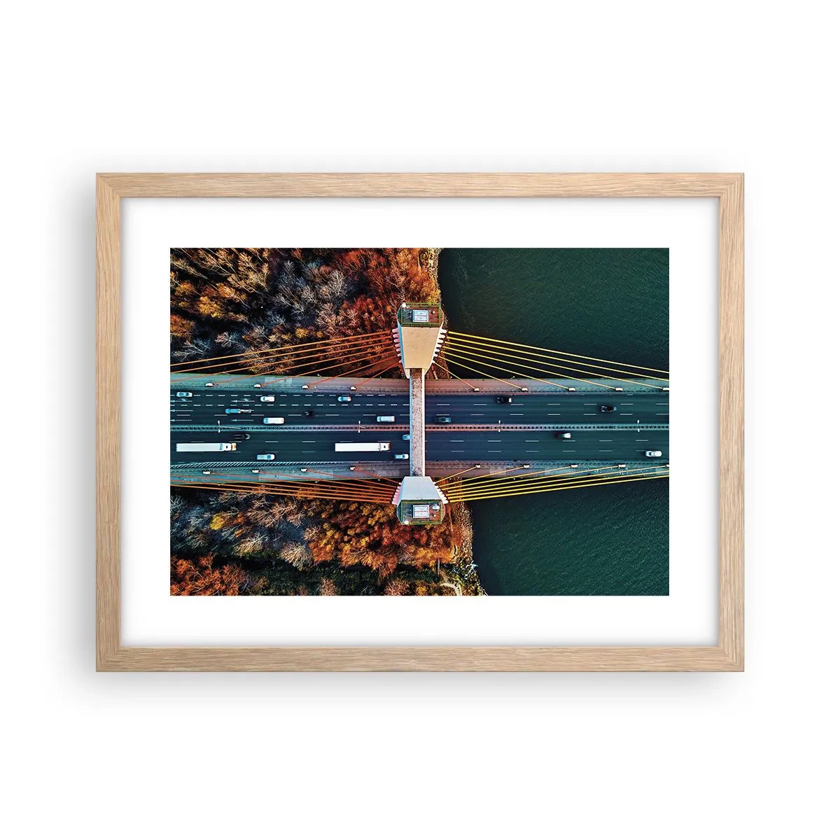 Poster in einem Rahmen aus heller Eiche - Jenseits der Gewässer, jenseits der Wälder - 40x30 cm