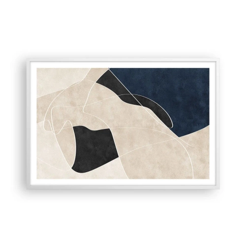 Poster in einem weißen Rahmen - Abstrakte Komposition – Farbkontrast - 91x61 cm