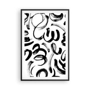 Poster in einem schwarzem Rahmen - Schwarz auf Weiß - 61x91 cm