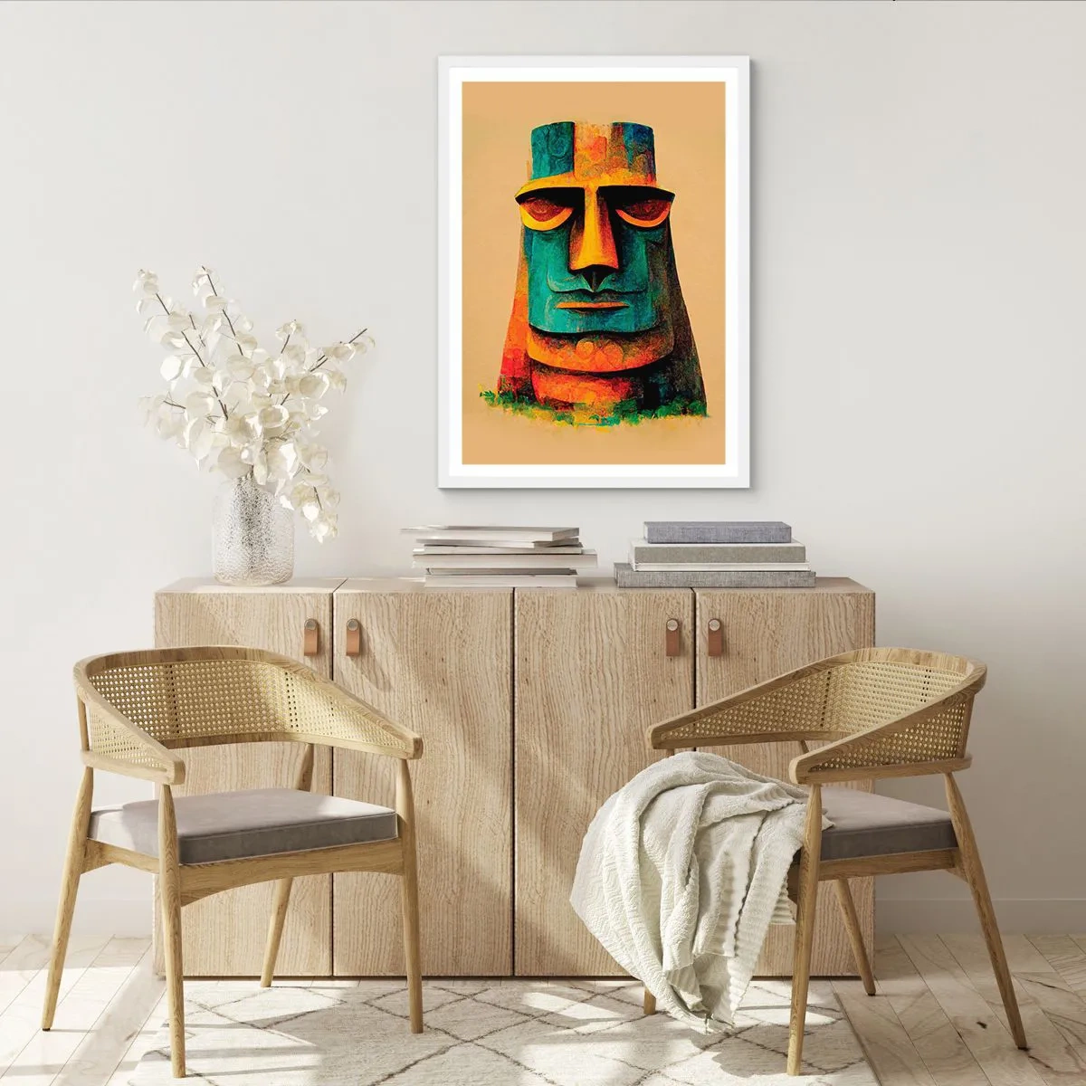 Poster in einem weißen Rahmen - Statuenhaft und sympathisch - 70x100 cm