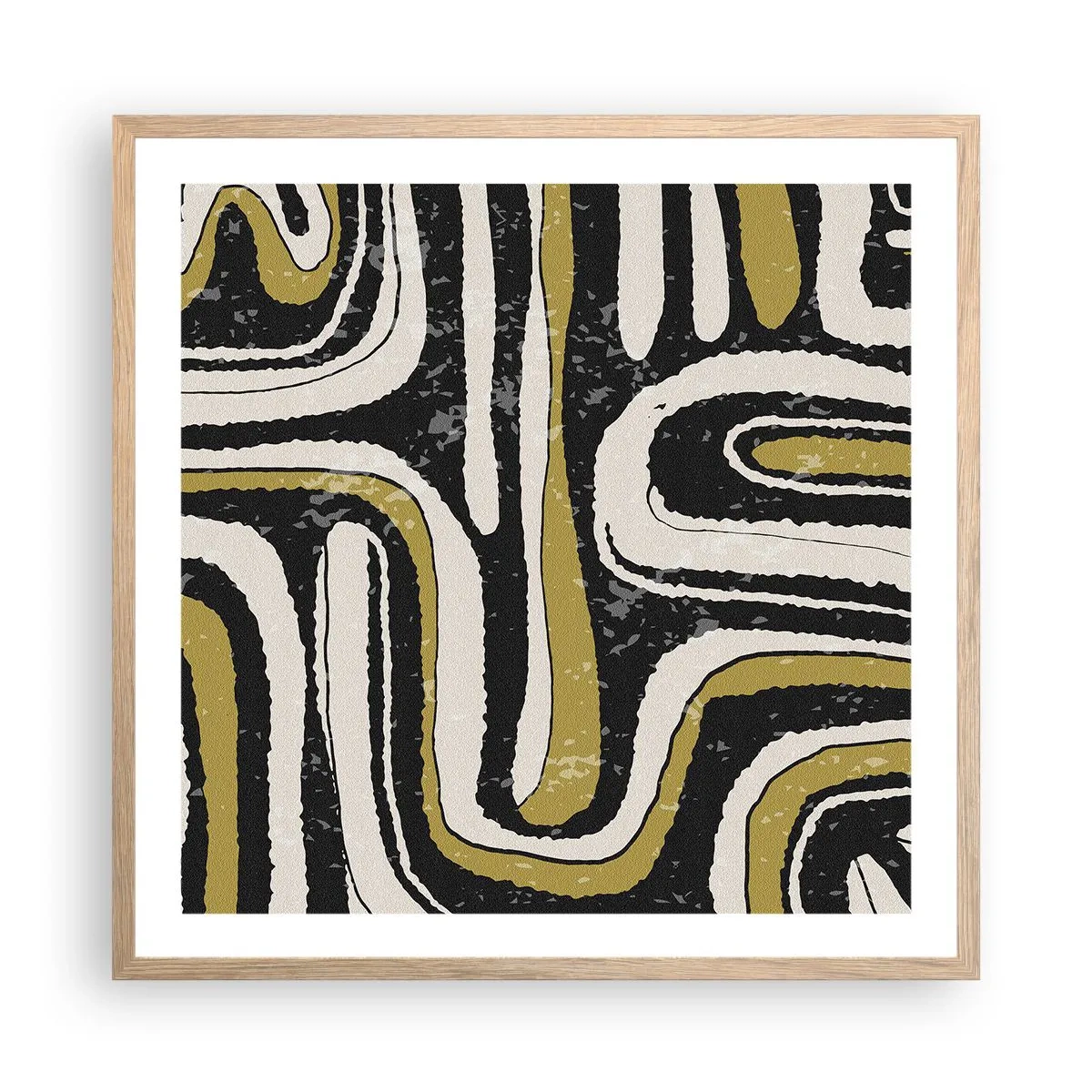 Poster in einem Rahmen aus heller Eiche - Komposition: Straßen und Gassen - 60x60 cm