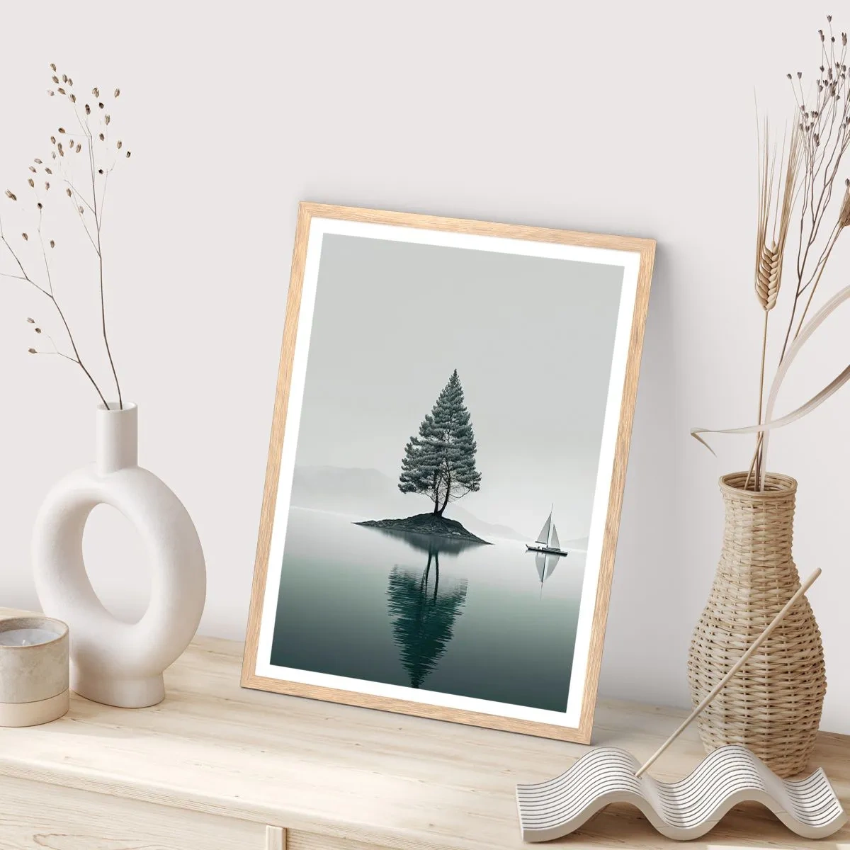 Poster in einem Rahmen aus heller Eiche - Traum - 40x50 cm