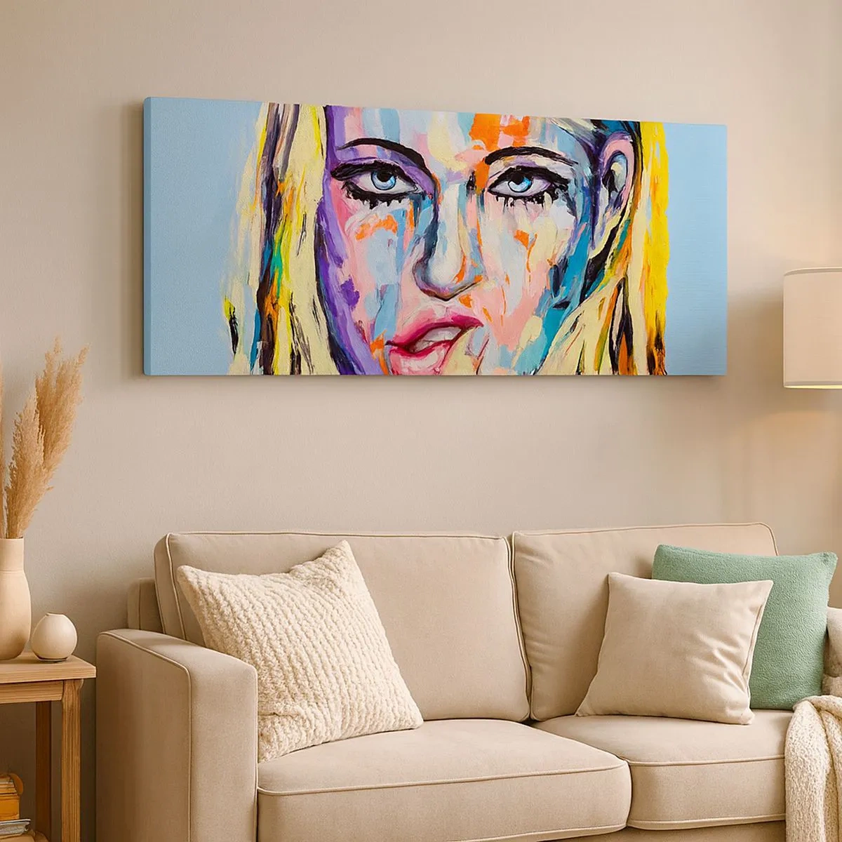 Bild auf Leinwand - Leinwandbild - Schau ihr direkt in die Augen - 100x40 cm
