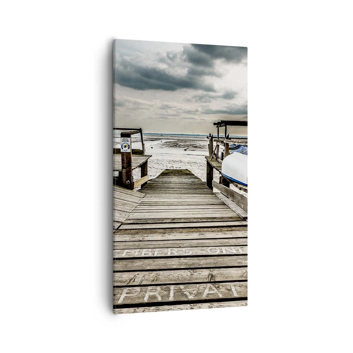 Bild auf Leinwand - Leinwandbild - Mitternachtsstrand - 55x100 cm