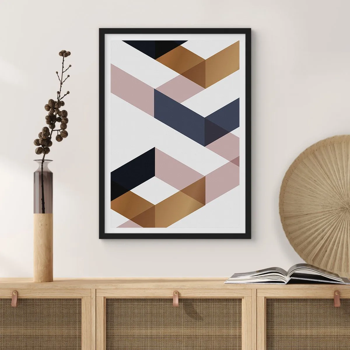 Poster in einem schwarzem Rahmen - Ebenen und Winkel - 30x40 cm