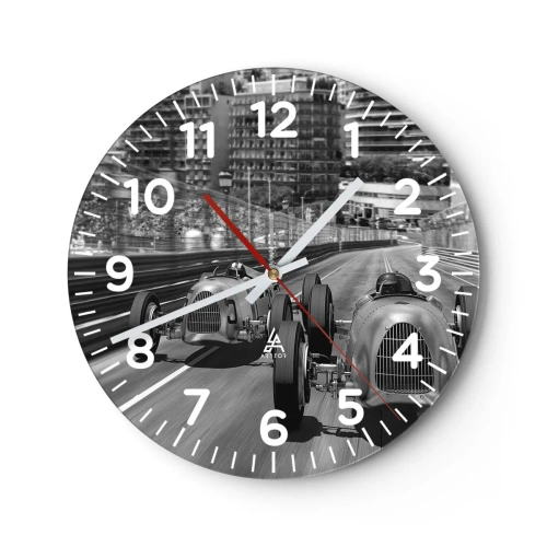 Wanduhr - Glasuhr - Vor langer Zeit in Monte Carlo - 40x40 cm